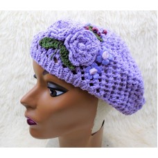 Mujer Summer Spring Winter Crochet Knit Slouchy Cap Hat Purple  eb-75196550
